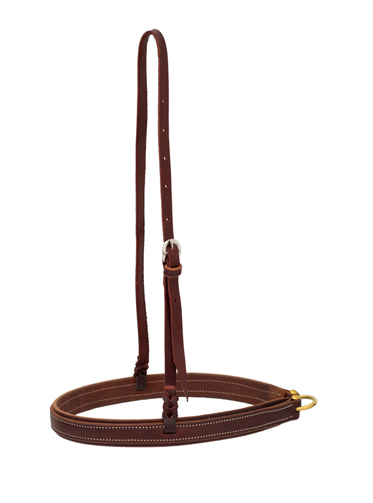1-1/4” Latigo Noseband With Chocolate Harness Leather Overlay